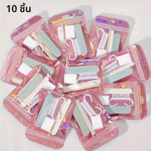 ชุดทำเล็บ 10 ชิ้น 5 ชิ้นต่อแพ็ค ชุดตะไบเล็บขนาดเล็กและที่ดันหนังกำพร้า ตะไบเล็บสองด้าน ที่ดันหนังกำพร้าไม้