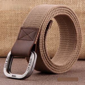 Tactical Bird S4 (Red White and Blue) Double Ring Buckle Canvas Belt Fabric Belt Mens Fashionable Young Man Casual Easiest for Match Ins