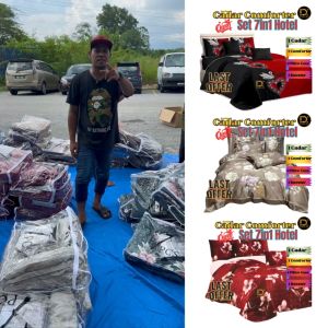 SET Cadar Hotel 8 STAR DAMIAS 8 IN 1 WITH COMFORTER QUEEN/KING SIZE Cotton