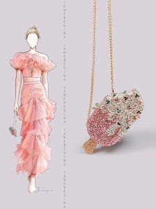 Delightful Cute Style Mini Handbag Elegant Evening Dress Match Diamond Decoration Lipstick Pocket Soft Synthetic Leather Bag