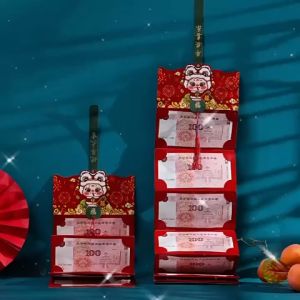 Chinese New Year Foldable Red Envelope Multi-Pocket Portable for Festive Celebrations Gift Giving Home Office Decor