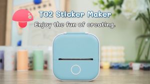 Mini Printer - Sticker Printer T02 Portable Thermal Printer Inkless Sticker Maker Machine Bluetooth Pocket Printer Phone Printer for Study Graphics Anatomical Diagrams Photos