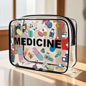 Transparent PVC Travel Makeup Bag / Large Capacity Organizer Bags / for Cosmetics Medcine Electronicals / Waterproof Toiletry Pouch
