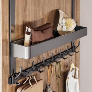 Behind the Door Hook Entrance Coat Handy Gadget Wall Hanging Wall Storage Storage Rack Punch-Free Bedroom Wardrobe Side Clothes Rack