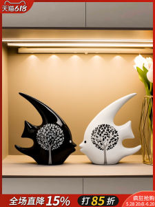 Modern Simple Ceramic Home Decoration Items TV Cabinet Wine Cabinet Decorations Creative Desktop Living Room Fish Decorations