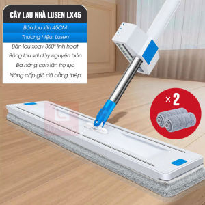 Cây lau nhà tự vắt Lusen LX45 chổi lau nhà công nghiệp tách nước thông minh xoay 360 độ thanh chịu lực bằng inox chắc chắn