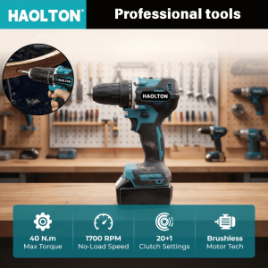 Makita | HAOLTON Cordless Driver Drill Brushless Electric Impact Screwdriver 40NM 1700RPM Rechargeable Power Tool for Makita 18V Battery