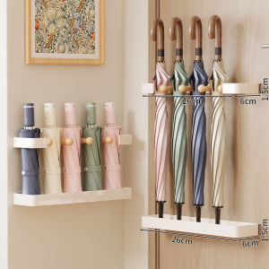 Wall-Mounted Umbrella Storage Rack Home Entrance Metal Organizer Holder Simple Style Personal Care Product Display Shelf