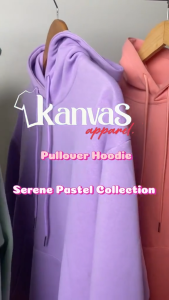Kanvas Pullover Hoodie Jacket for Men & Women w/ Drawstring & Pockets Mens Plain Long Sleeve Sweatshirts Peach