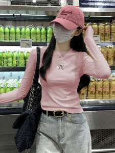 เสื้อยืดคอกลมแขนยาวทรงสลิมฟิตสำหรับผู้หญิง เสื้อชั้นในลายการ์ตูนแฟชั่นสำหรับผู้หญิงวัยกลางคน เสื้อชั้นในแขนสั้น