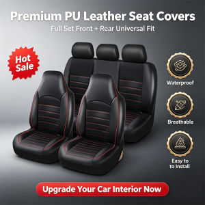 High Back Leather Car Seat Covers Full Set Universal Auto Protectors for Spresso Celerio Wigo Eon Brio VF3 etc