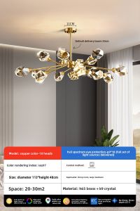 PARSA | Luxurious Brass Chandelier Modern Simplicity Northern European