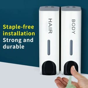 Wall Mounted Dispensers: Push Soap, Shampoo, Hand Sanitizer & Hand Washing Box