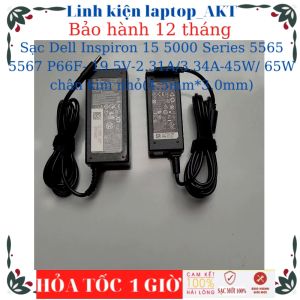 Sạc Laptop Dell Inspiron 15 5000 Series 5565 5567 P66F- 19.5V-2.31A/3.34A-45W/ 65W chân kim nhỏ