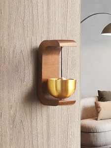 Japanese Style Wooden Doorbell Self-adhesive Magnetic Brass Wood Door Bell Home Door Decor Room Wind Chimes