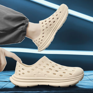 Mens Summer Outdoor Sandals Anti-Slip Driving Slippers Beach Shoes Water-Resistant Breathable Hole Design Casual Flip Flops