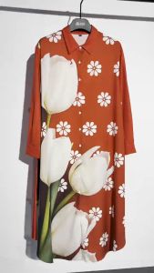 ชุดเดรสผู้หญิงเดรส ชุดลายดอกFloral pattern set ชุดเดรสคอวีติดกระดุมผู้หญิง วีชุดเสื้อเชิ้ตสลิม เดรสผู้หญิงชุดเดรสสาวอวบoversize ชุดสวย