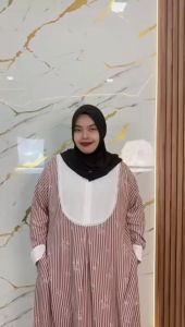 Gamis Jumbo Ld 130 Cm Model Kombinasi Renda - Inayah Dress