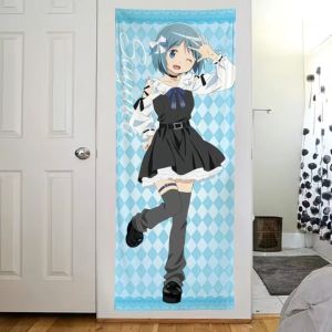 VIKAMA Japanese Sweet Anime Girl Door Curtain Tapestry Bedroom Dormitory Entrance Door Home Wall Decoration