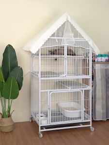 【SG SELLER Assembled 】【NEW Upgraded House Design】Pet Cage With Roof Storage Area Multi Level Big Cat Cage Condo House Villa/ Rabbit Cage/ Bird Parrot Cage / Pets Cage Chinchilla