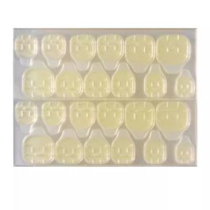 Ultra-Thin Waterproof Strong Adhesive Yellow Jelly Nail Art Wearable Double-Sided Tape High Viscosity 120 Pieces 5 Sheets