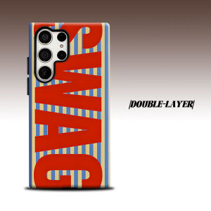 BILIBILI | Stripe Slogan For Samsung Galaxy S26 S25 S24 A56 A36 Dual Layer Luxury Fashion Full Lens Protective Case