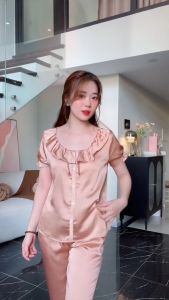 Đồ bộ mặc nhà nữ (Bunnysky) bộ nữ lụa satin quần áo mẫu lửng nhẹ nhàng