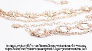 Punk Hip Hop Style All-match Waist Chain Sun Vintage Metal Womans Belt For Dress Vintage High Waist Chain Belt for Women