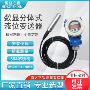 Exlosion-Proof Digital Display Liquid Level Transmitter Submersible Signal 4~20MA Remote Transmission Stainless Steel 304