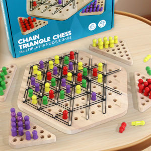 New Chain Triangle Chess Puzzle Game Geometry Chess Rubber Band Training Family Interaction Exercise Thinking Toys Gift