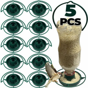 5ชิ้นที่ให้อาหารนกที่ให้อาหารนกที่ให้อาหารนกแขวนกลางแจ้งตะขอพลาสติกระเบียงที่ให้อาหารนกฮัมมิ่งนกในสวนภาชนะบรรจุอาหารที่ยึดเครื่องจ่าย