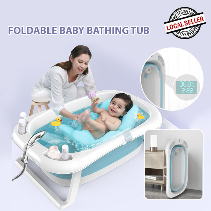 [Ready Stock] Children Folding Bath Tub Foldable Shower Basin Kids Baby ...