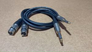 สาย XLR เมีย to TRS แจ็คโฟน ยาว 1 เมตร (จำนวน 2 เส้น)