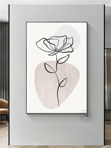 Modern Minimalist Abstract Rose Flower Sofa Wall Decorative Painting Vertical Luxury Living Room Entrance Hall Floor Standing