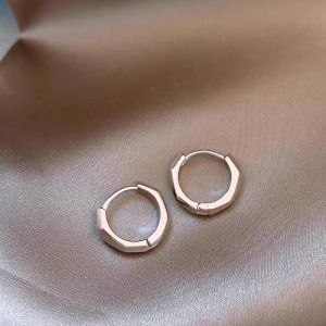 Gold Plated Pure Silver Hoops Earrings Unique Design Womens Fashion Jewelry Lightweight Luxury Earring Postings