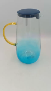 Bình thủy tinh chịu nhiệt dung tích 1.3 lít Quai vàng nắp silicone cao cấp
