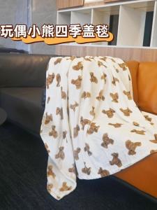 Cartoon Plush Bear Soft Flannel Blanket