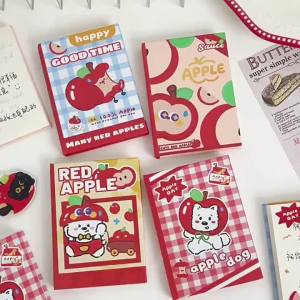 A7 Cute Cartoon Bear Hardcover Pocket Notebook Mini Blank Journal Kawaii Small Notepad Portable Student Hand Account Sketch Book
