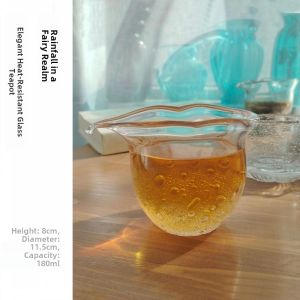 Handmade Japanese Style Heat Resistant Glass Gourd Public Cup Pink Tea Ocean High End Aesthetic Value Tea Server for Home Use