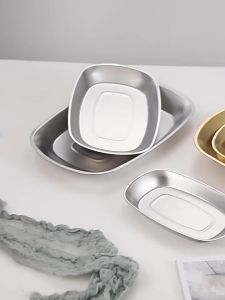 Stainless Steel Storage Tray Luxurious Brass Gold Round Plate Metal Fruit Plate Dessert Snack Jewelry Display Tray