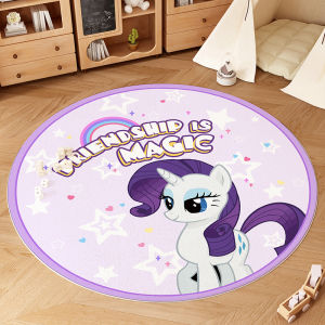 Pink Horse Shaped round Carpet Cartoon Cute Childrens Room Anti-Fall Cool Floor Mat Durable Polyester Fiber Home Decor Rug
