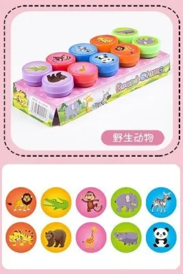 10 ชิ้น แสตมป์แบบต่างๆ สำหรับแสตมป์หมึกในตัว แสตมป์ของเล่น แสตมป์หน้ายิ้ม สำหรับงาน Scrapbooking DIY ภาพวาด อัลบั้มรูป ตกแต่ง