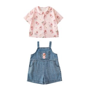 YOEHYAUL | Cartoon Loose Shirt Loose Denim Shorts
