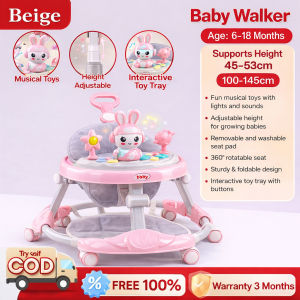 Beige Baby walker Walker for baby Boy&Girls push walker for baby with music baby walking trainer baby wolker with sound