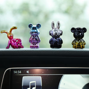 Creative Car Decorations: Colorful Violent Bear & Cute Cartoon Figurines