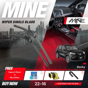 Wiper Frameless Single Blade DAIHATSU ROCKY 1 Pasang (FREE BONUS)