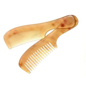 Natural Bull Horn Comb Personal Care Fine Toothed Dense Toothed Wide Toothed Home Cleaning Care Anti-Static Massage Comb