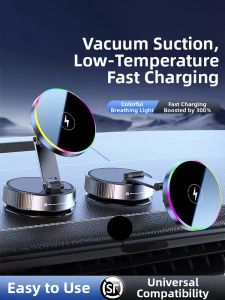 LOOBE | Wireless Car Charger Magnetic Phone Holder Vacuum Suction Super Fast Charging
