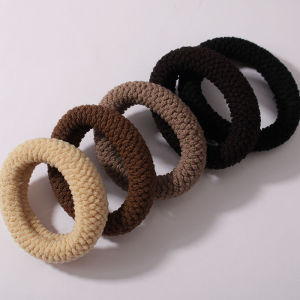 Black Thickened Hair Ties Womens Seamless High Elasticity Durable Wide Flat Hair Bands Fashionable Hair Accessories