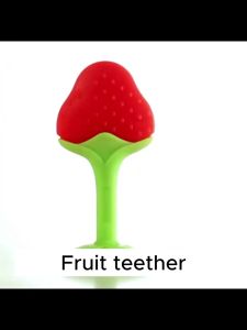 Baby Fruit Teether Silicone Hand Hold Teether Baby Teething Toy NON-TOXIC Baby Molar Teether Toy Pacifier Can Be Sterilized